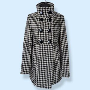 Costa Blanca Wool Blend Houndstooth Coat